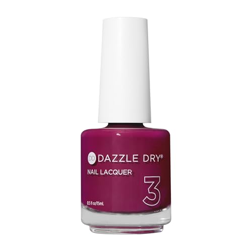 Dazzle Dry Nail Lacquer Step 3  Raspberry Rush  A raspberry with purple undertones Full coverage cream 05 fl oz